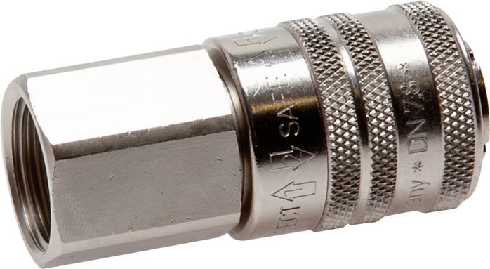 Exemplary representation: Safety coupling socket with female thread, standard