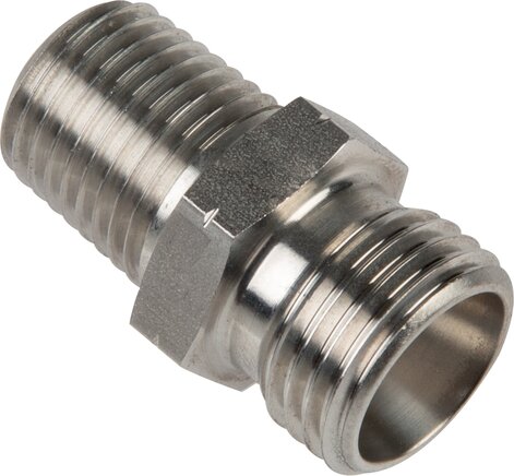 Exemplary representation: Straight screw-in fitting, NPT thread, without nut & cutting ring, 1.4571